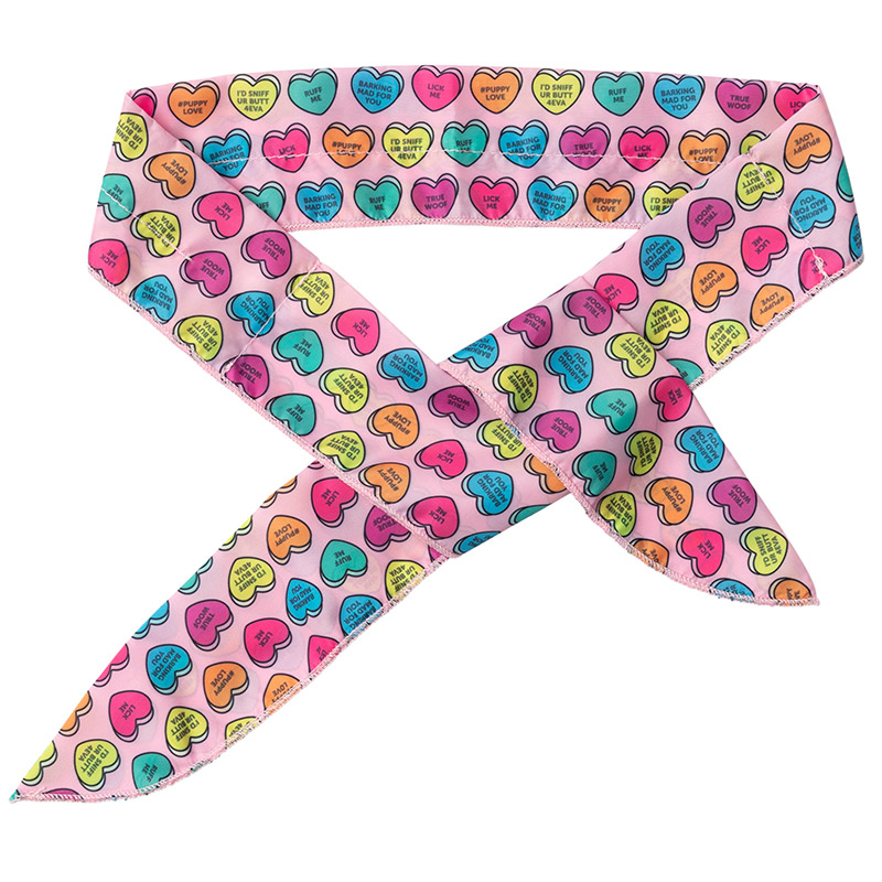 Candy Hearts Cooling Bandana - FuzzYard - Silversky FuzzYard Candy Hearts Cooling Bandana - Image 1