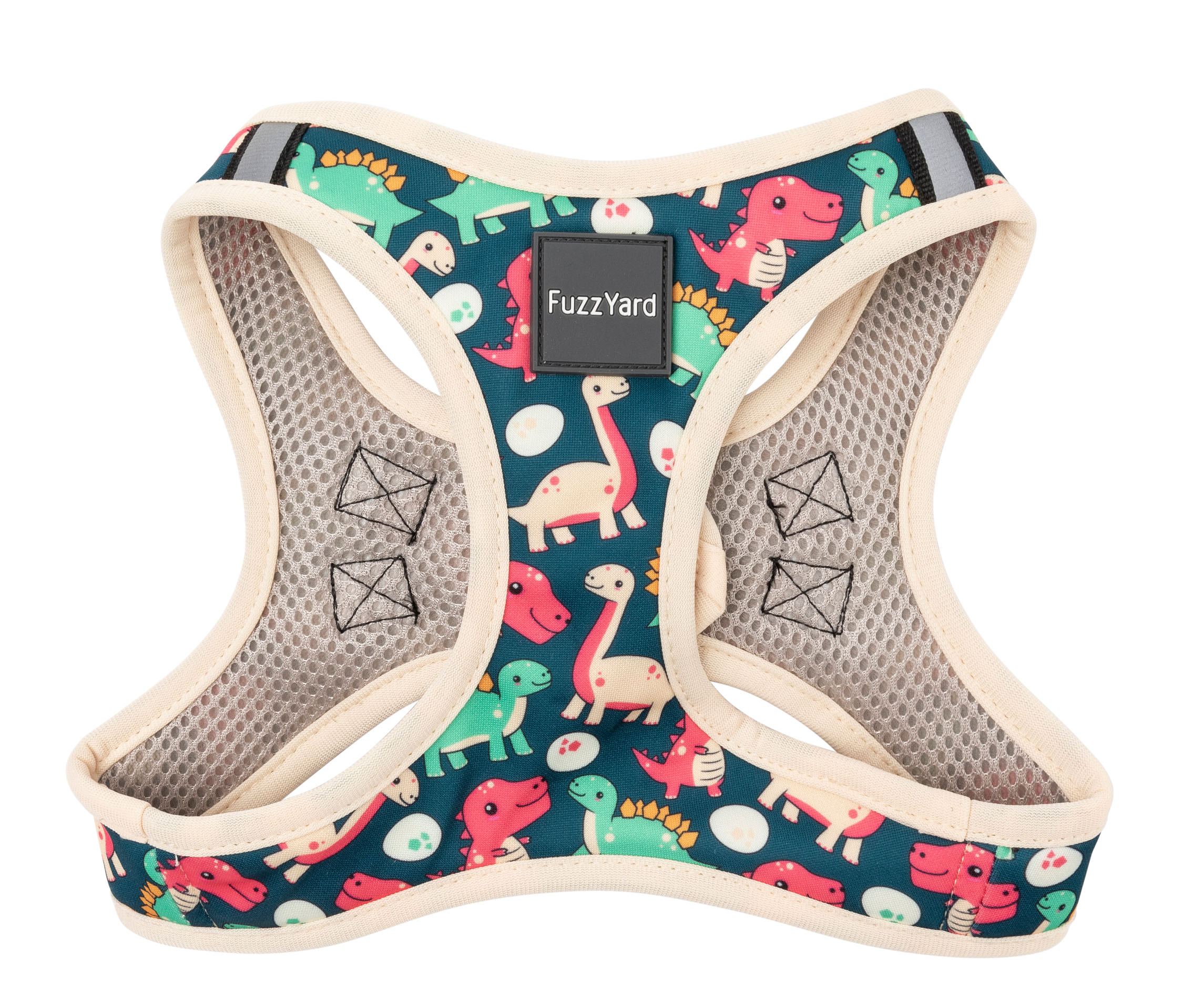 DinosaurLand StepinHarness 2 - FuzzYard - Silversky FuzzYard Dinosaur Land Step-in Dog Harness - Image 1