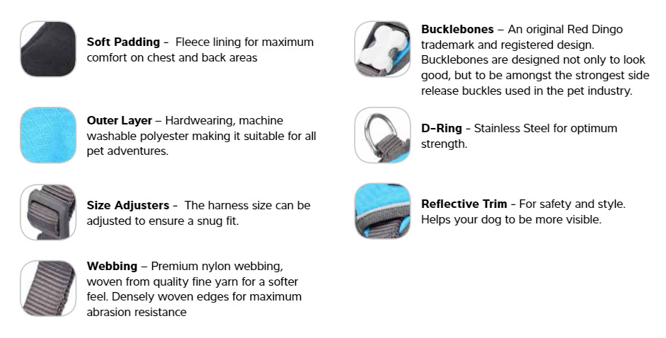 Padded Harness - Red Dingo - Silversky Red Dingo