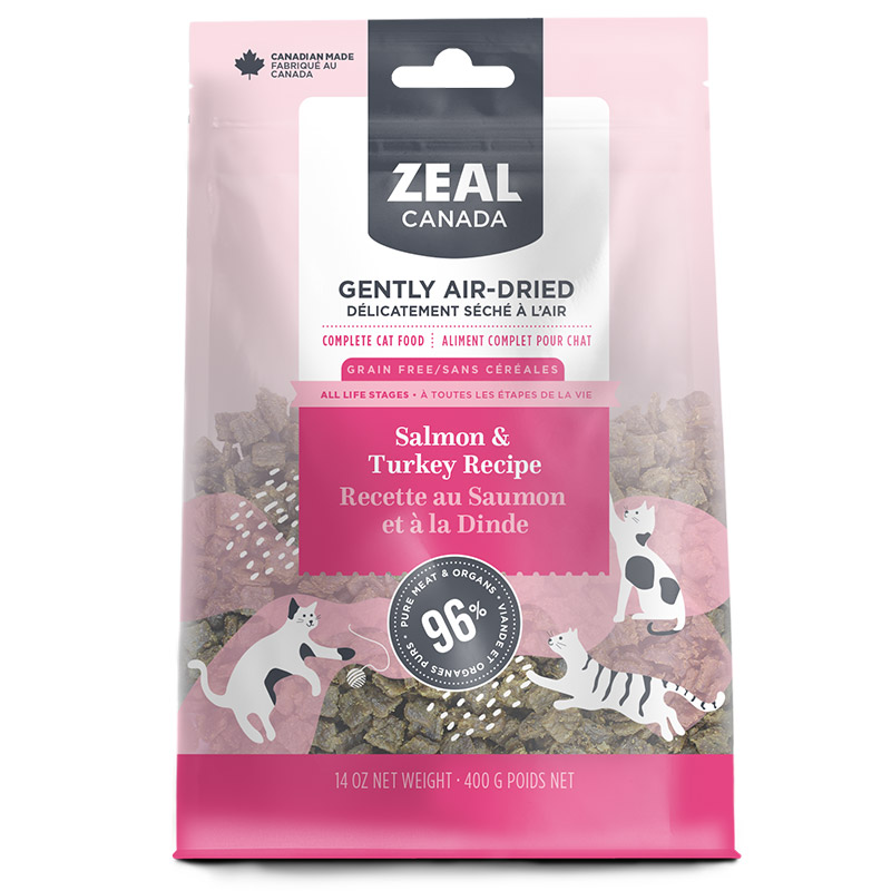 ZEAL Air-Dried Salmon & Turkey 400g - 1 Front - Zeal Canada - Silversky Zeal Canada Salmon & Turkey Recipe Gently-Air Dried (400g) - Image 1
