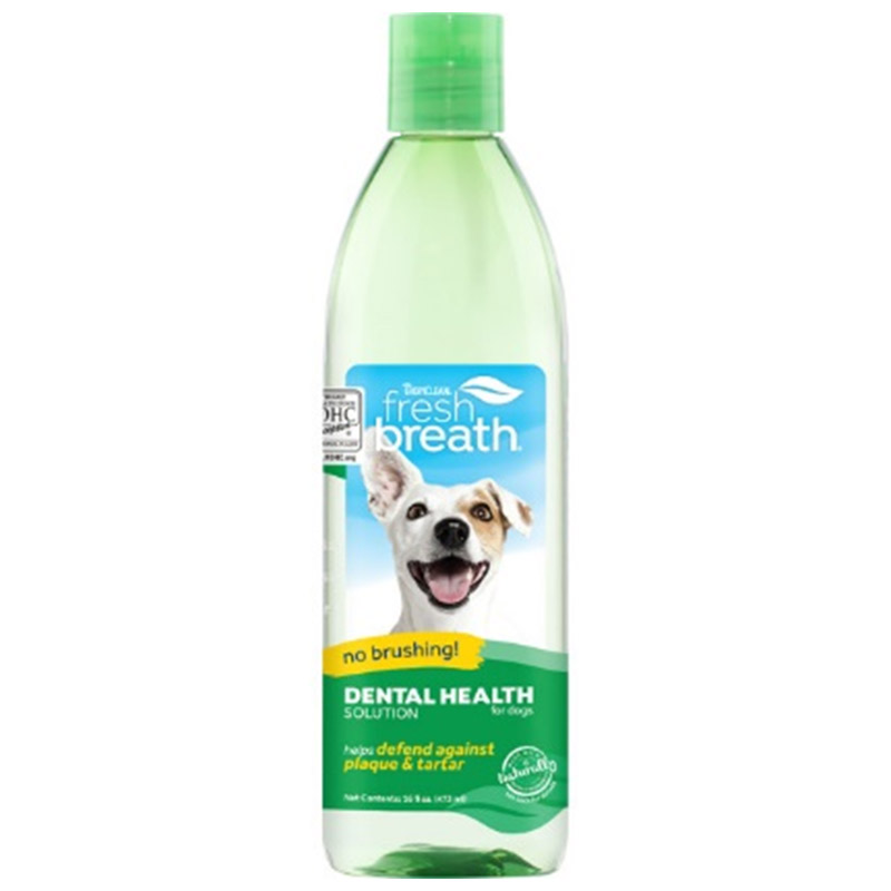 FB-ADD TropiClean Fresh Breath Dental Health Solution for Dogs, 16oz - Dental Health Solution - TropiClean - Silversky TropiClean Fresh Breath Dental Health Solution for Dogs, 16oz - Dental Health Solution - TropiClean - Silversky