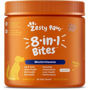 Z062P Zesty Paws 8-in-1 Multivitamin Bites - Peanut Butter
