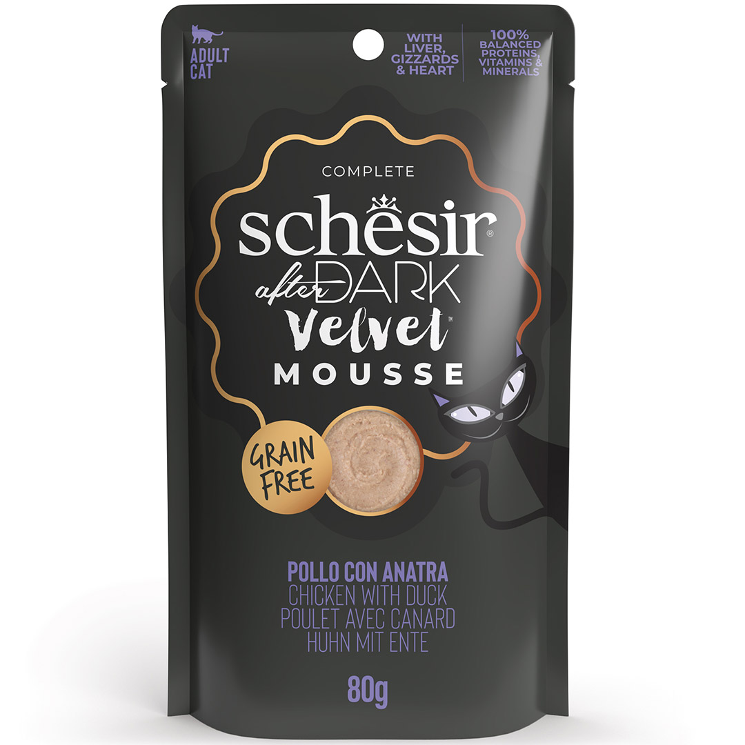 SC-21232404 Schesir After Dark Velvet Mousse - Chicken with Duck - Silversky (1) Schesir After Dark Velvet Mousse - Chicken with Duck - Silversky