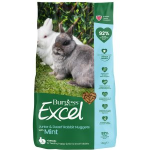 B13A Burgess Excel Junior and Dwarf Rabbits Nuggets with Mint (1.5kg) - Yappy Pets