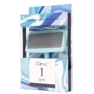 TI-120843-BLUE True Iconic Spire Slicker Brush - Silversky