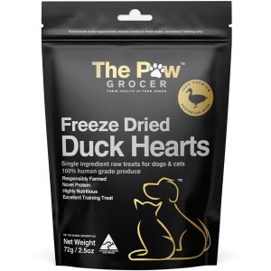 TPG-50765 The Paw Grocer Black Label Duck Hearts Cat & Dog Treats (72g)