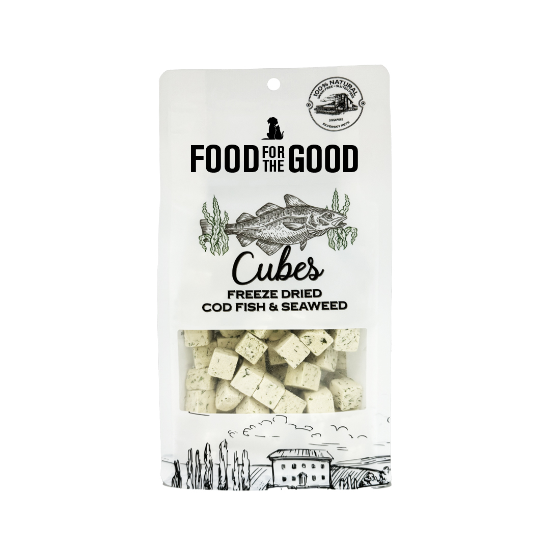 FFTG-9470 Food For The Good - Freeze Dried Codfish & Seaweed Cubes Cat & Dog Treats (1) FFTG-9470 Food For The Good - Freeze Dried Codfish & Seaweed Cubes Cat & Dog Treats