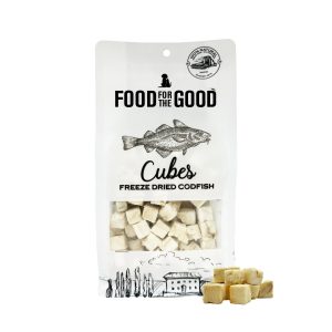 FFTG-9494 Food For The Good Freeze Dried Cod Fish Cubes Cat & Dog Treats (50g)