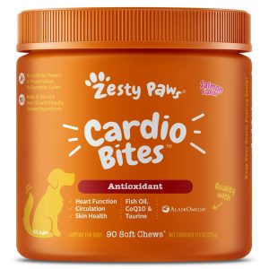 Z072C Zesty Paws Cardio Bites Antioxidant Supplements for Dogs (Salmon Flavour)