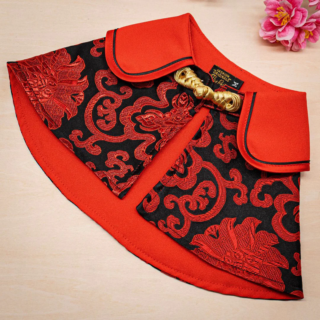 Spring Of Fortune in Crimson Black CNY Cape Spring Of Fortune in Crimson Black CNY Cape